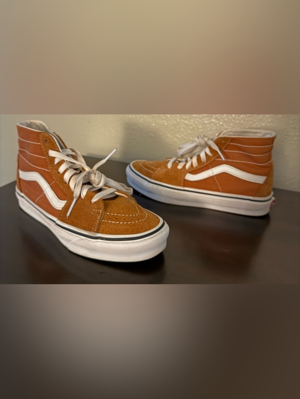 Vans Sk8-Hi Tapered Rust Orange Suede Sneakers | Men’s 5 / Women’s 6.5 - Picture 2 of 8